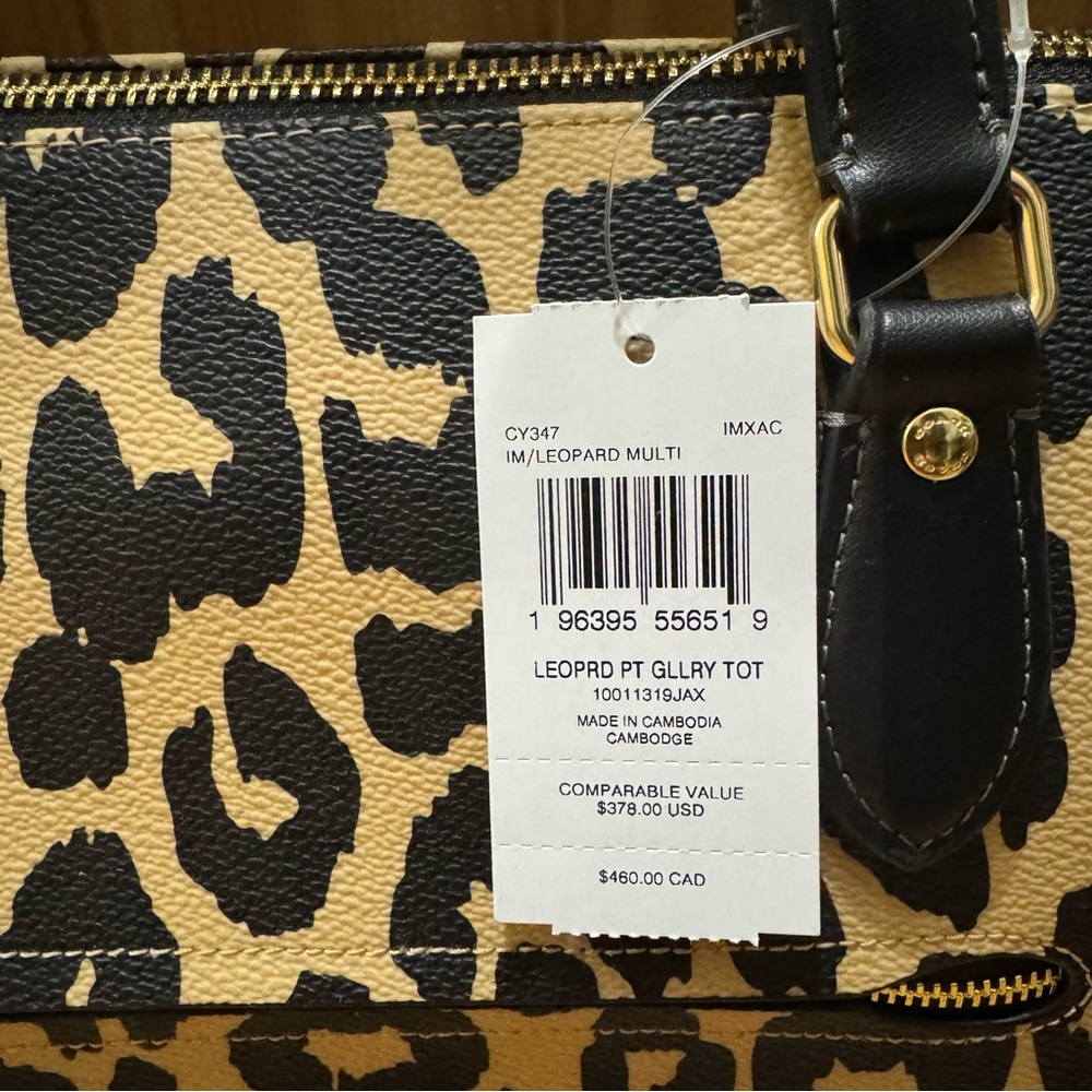 🐆Coach Gallery Tote Bag With Leopard Print - Picture 8 of 10